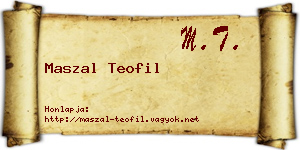 Maszal Teofil névjegykártya